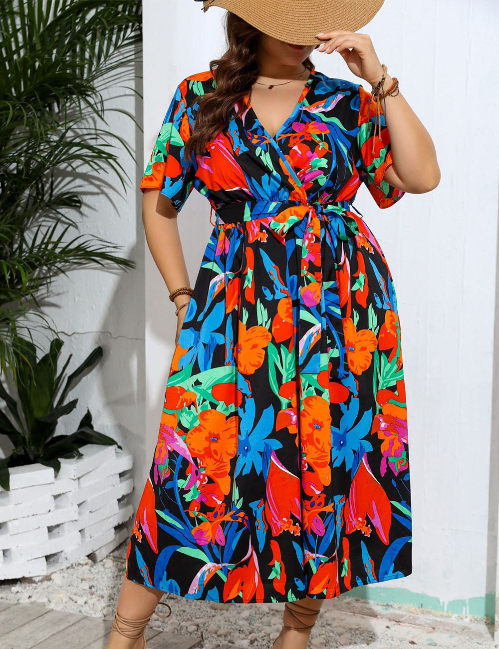 Women_Plus_Size_Floral_Print_V-Neck_Dresses_6