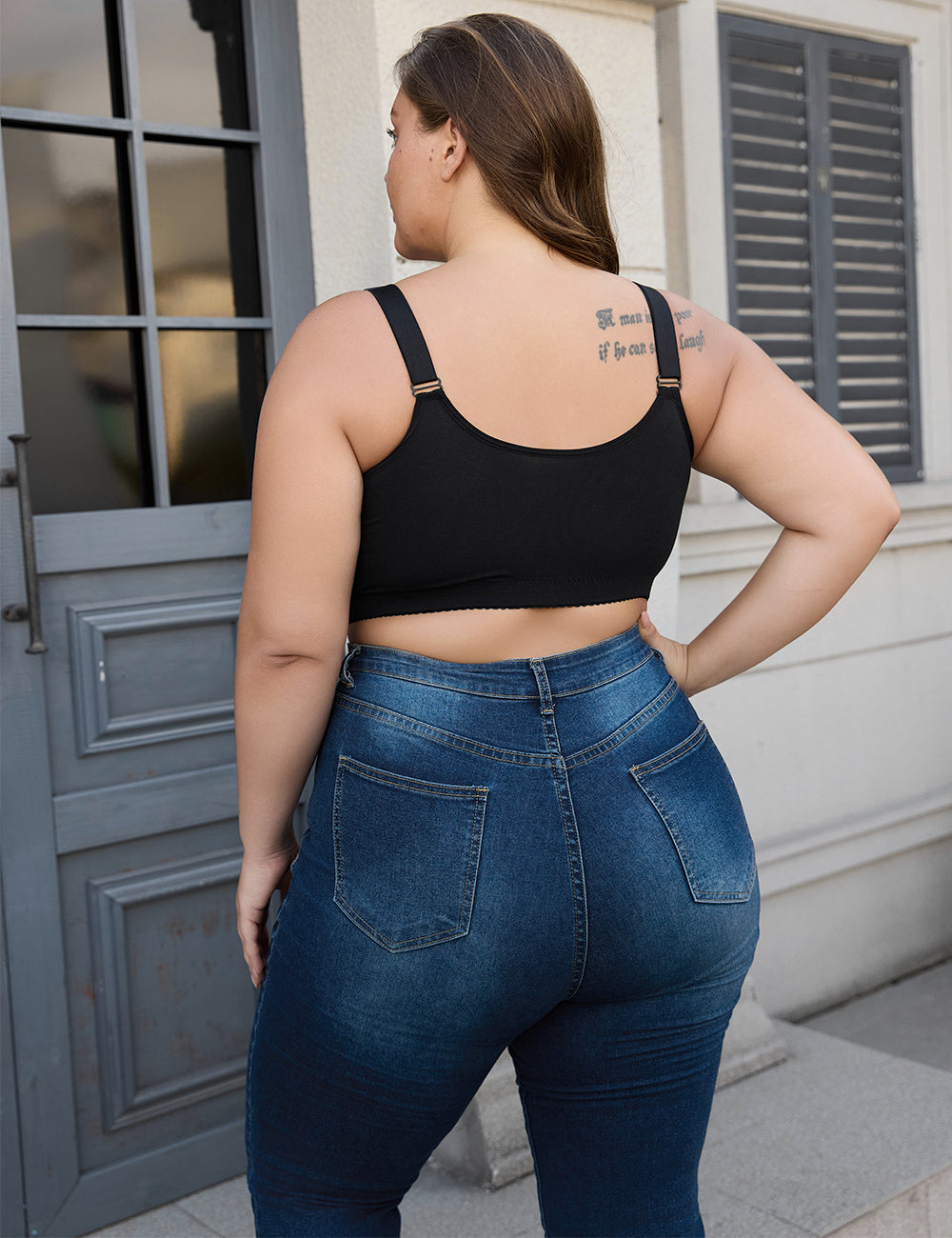 Women Plus Size Floral Push-Up Front-Closure Bra