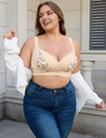 Women Plus Size Floral Push-Up Front-Closure Bra