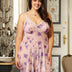 Women Plus Size Floral Sexy Sheer Babydoll