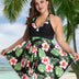 Women Plus Size Floral skirt One Piece Swimsuit-8