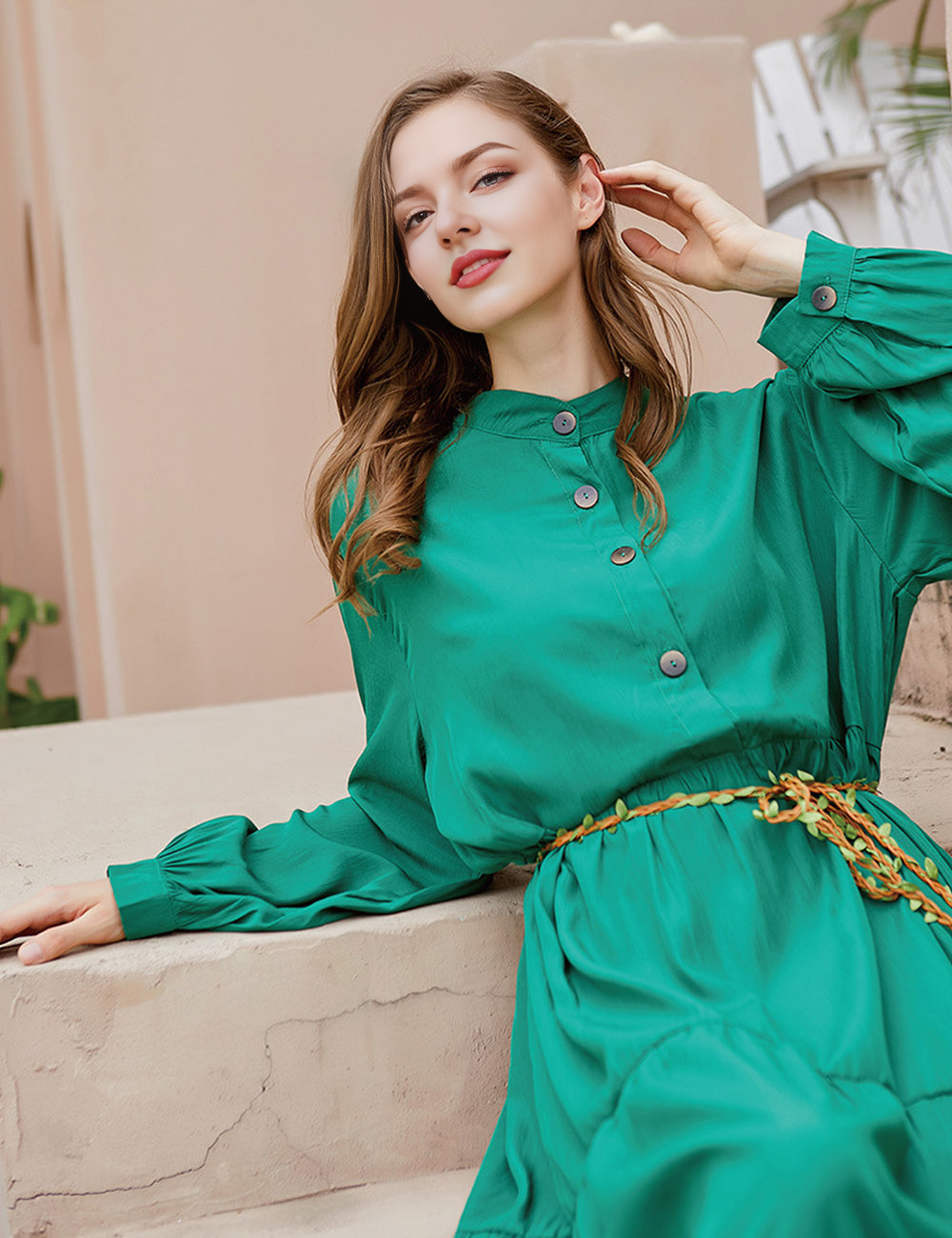 Women Plus Size French Hot Sale Hepburn Style Loose Solid Color Dress-2