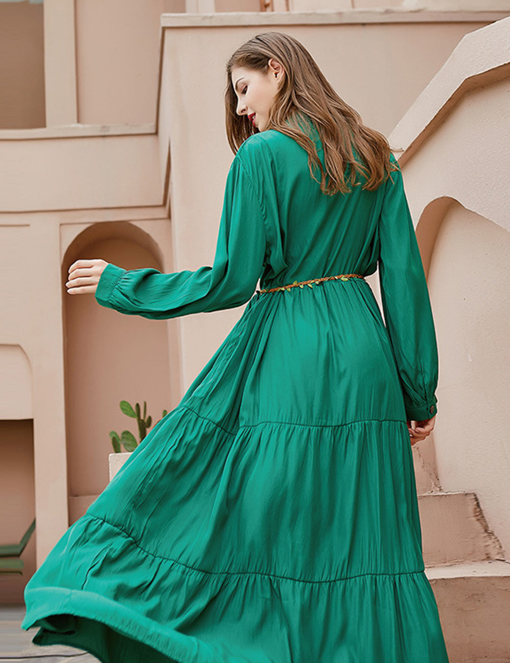 Women Plus Size French Hot Sale Hepburn Style Loose Solid Color Dress-3