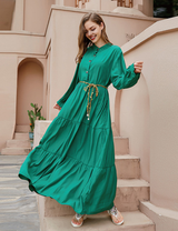 Women Plus Size French Hot Sale Hepburn Style Loose Solid Color Dress-4
