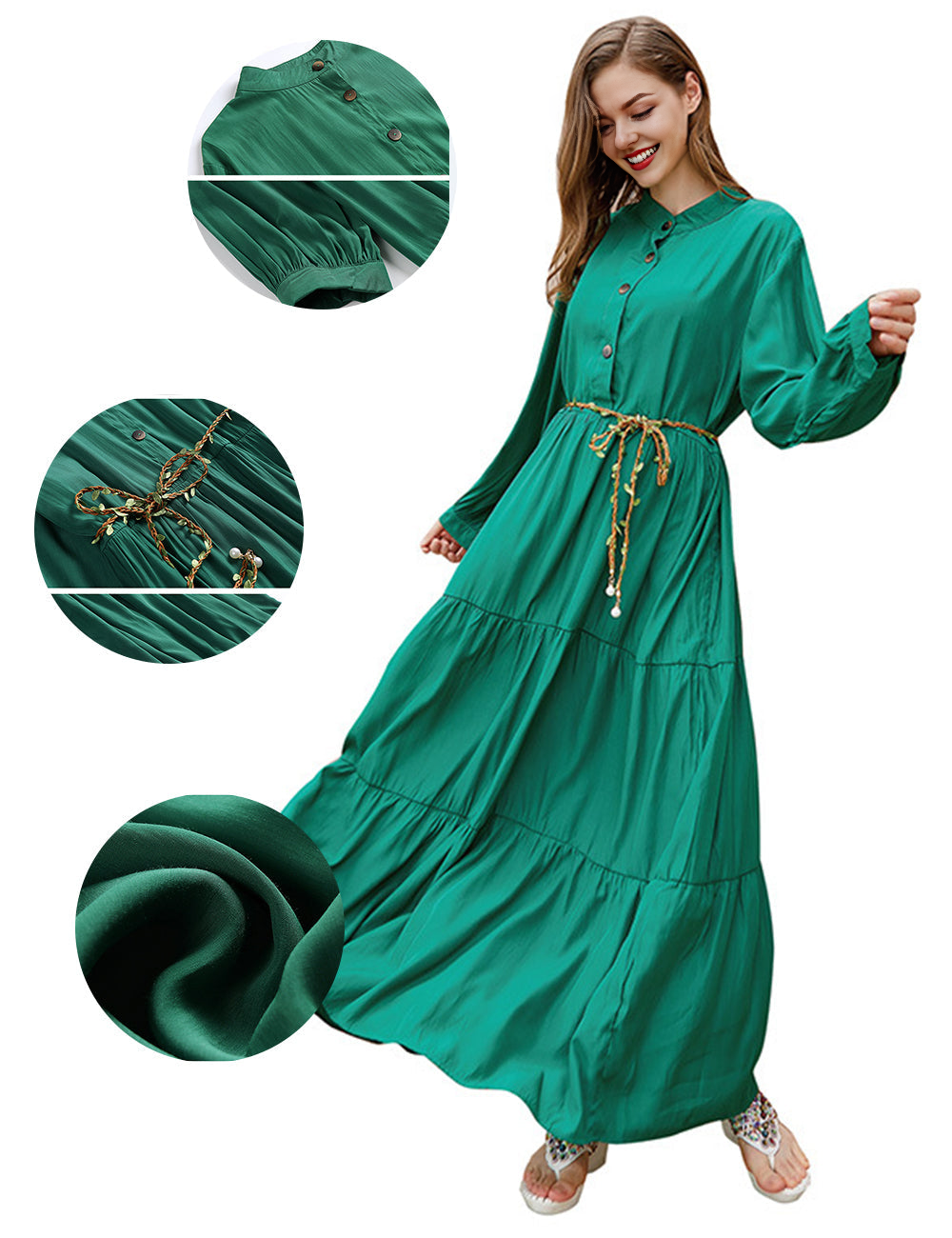 Women Plus Size French Hot Sale Hepburn Style Loose Solid Color Dress-5