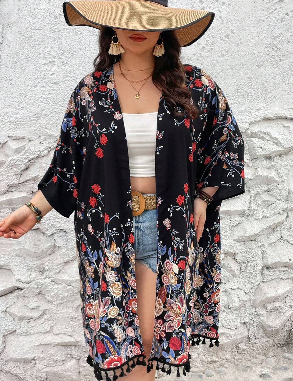 Women_Plus_Size_Fringed_Floral_Cardigan_Beach_Cover-Up_6