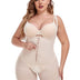 Women Plus Size Beige Front Zipper Open Bust Shapewear
