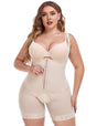 Women Plus Size Beige Front Zipper Open Bust Shapewear