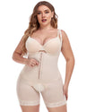 Women Plus Size Beige Front Zipper Open Bust Shapewear