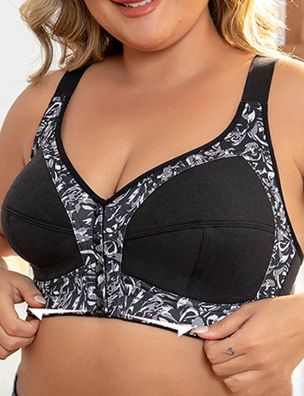 8XL Women Plus Size Frontal Seamless Printed Bra | PRUSES - PRUSES