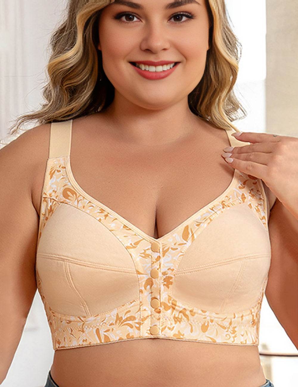 8XL Women Plus Size Frontal Seamless Printed Bra | PRUSES - PRUSES