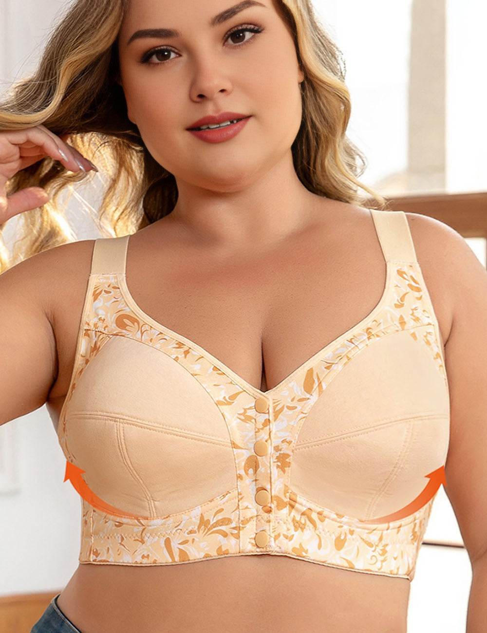 8XL Women Plus Size Frontal Seamless Printed Bra | PRUSES - PRUSES