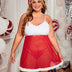 Soft Plush and Mesh Plus Size Babydoll for Christmas