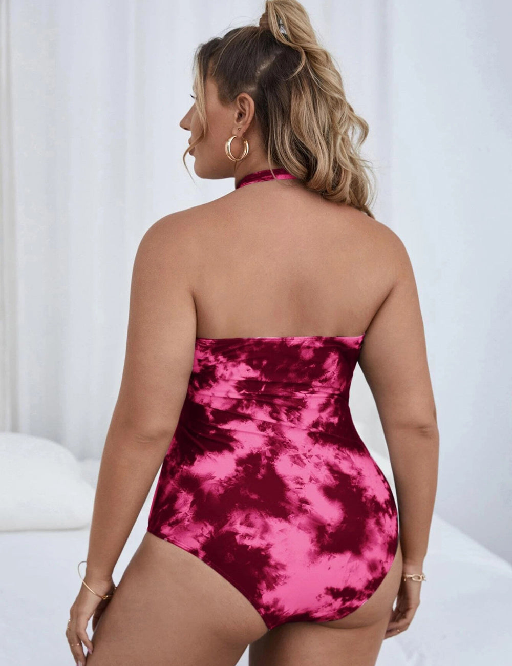 Women Plus Size Gradient Print Swimsuit-2