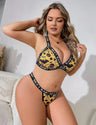 Women Plus Size Halloween Pumpkin  Print Elastic Stretchy Bra Set