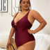 Women Plus Size Halter High Waist Two Piece Swimsuit-1