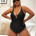 Women Plus Size Halter High Waist Two Piece Swimsuit