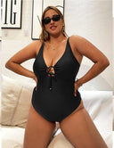 Women Plus Size Halter High Waist Two Piece Swimsuit