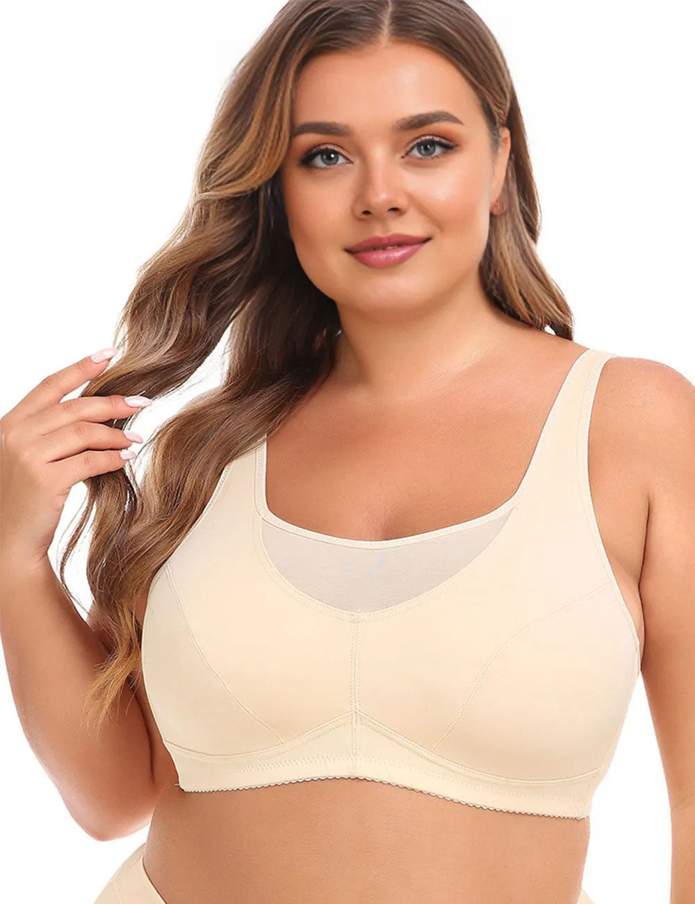 Women Plus Size High Impact Wire-Free Sports Bra | PRUSES-3