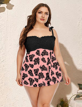 Women Plus Size High Waist Bikini Two Piece Swimsuit-11