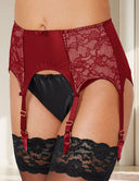 Women Plus Size High Waist Lace Garter Belts-2