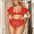 Women Plus Size High Waist Multicolor Lace Sexy Bra Set-7