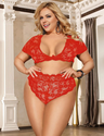 Women Plus Size High Waist Multicolor Lace Sexy Bra Set-7
