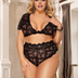 Women Plus Size High Waist Multicolor Lace Sexy Bra Set