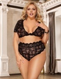 Women Plus Size High Waist Multicolor Lace Sexy Bra Set