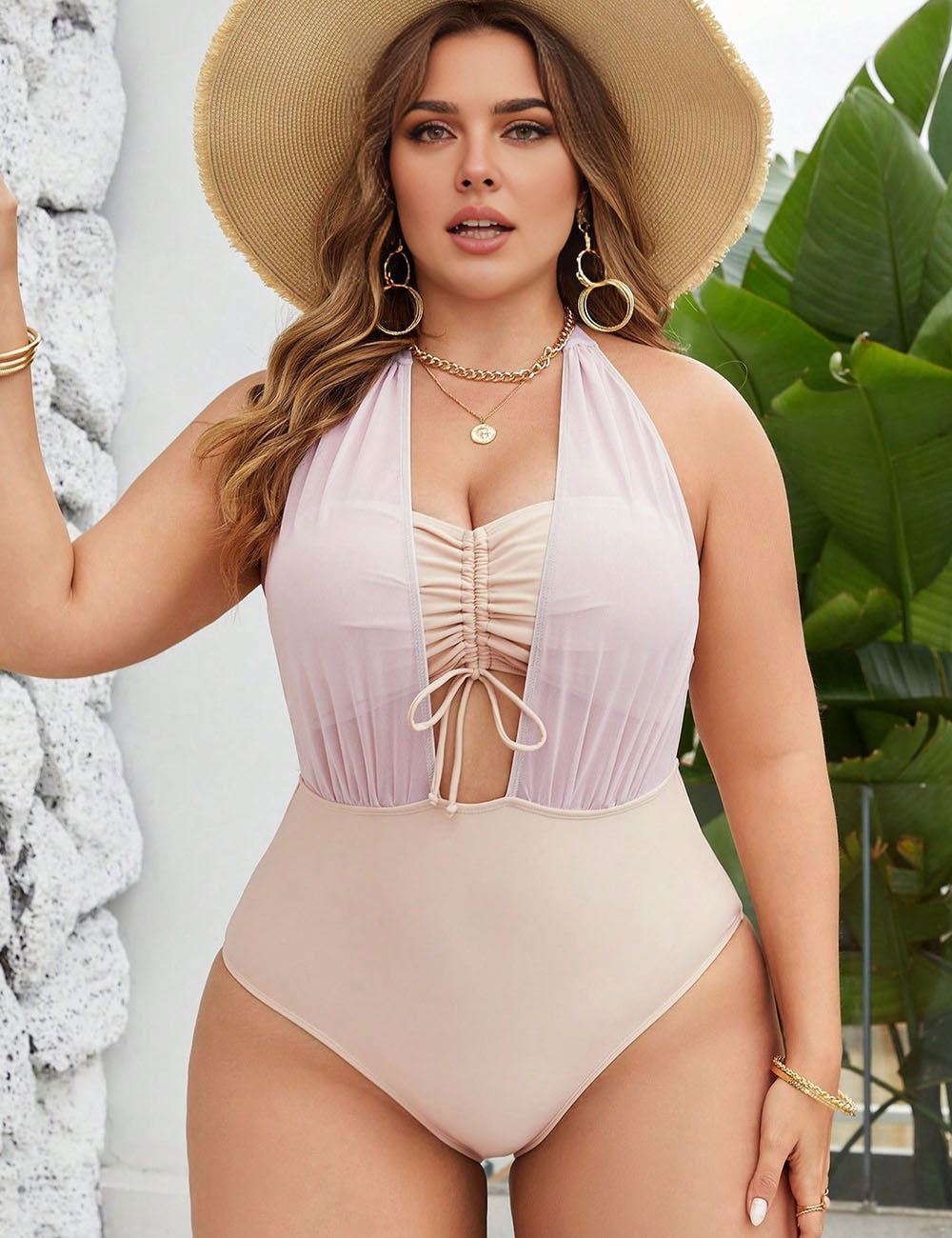Women_Plus_Size_High_elastic_mesh_stitching_swimsuit_4