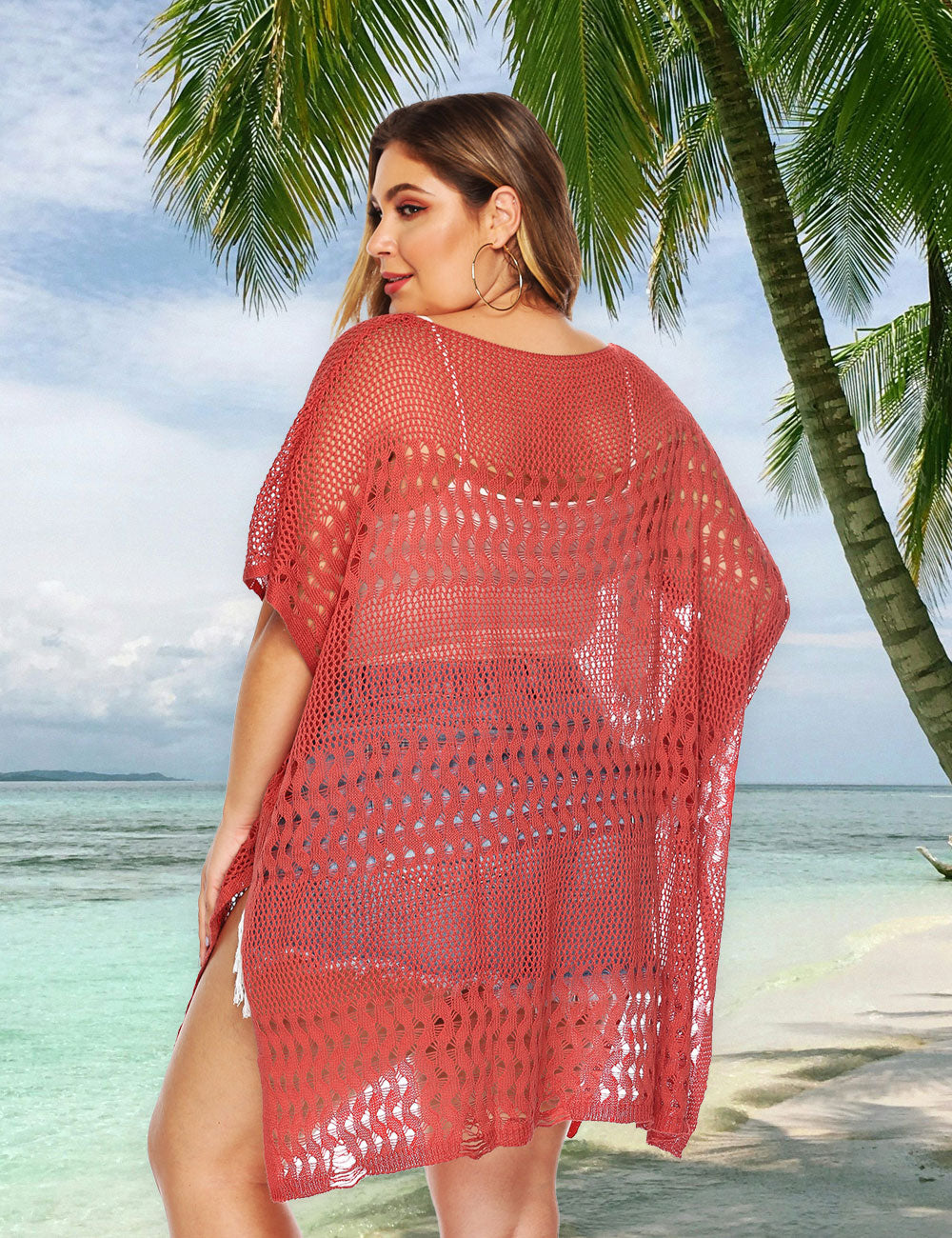 Women_Plus_Size_Hollow_Out_Short_Sleeve_Bikini_Cover_Up_12