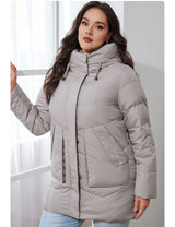 Women Plus Size Hooded Padded Coat