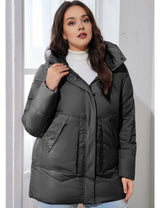 Women Plus Size Hooded Padded Coat