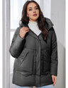 Women Plus Size Hooded Padded Coat