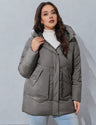 Women Plus Size Hooded Padded Coat