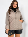 Women Plus Size Hooded Padded Quilted Jacket