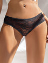 Women Plus Size Lace Crotchless Panty