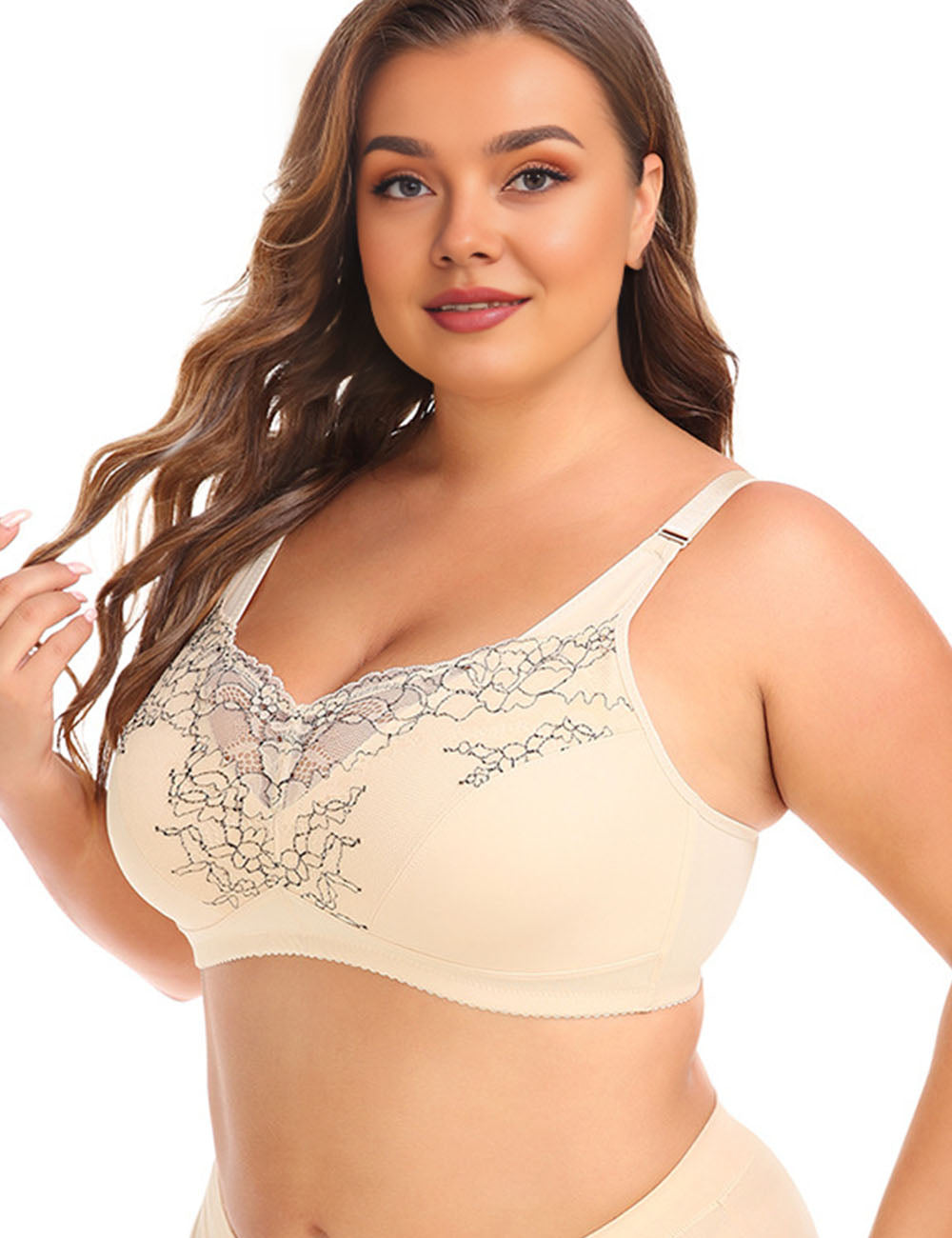 Women Plus Size Lace Desire Wireless Bra | PRUSES-2