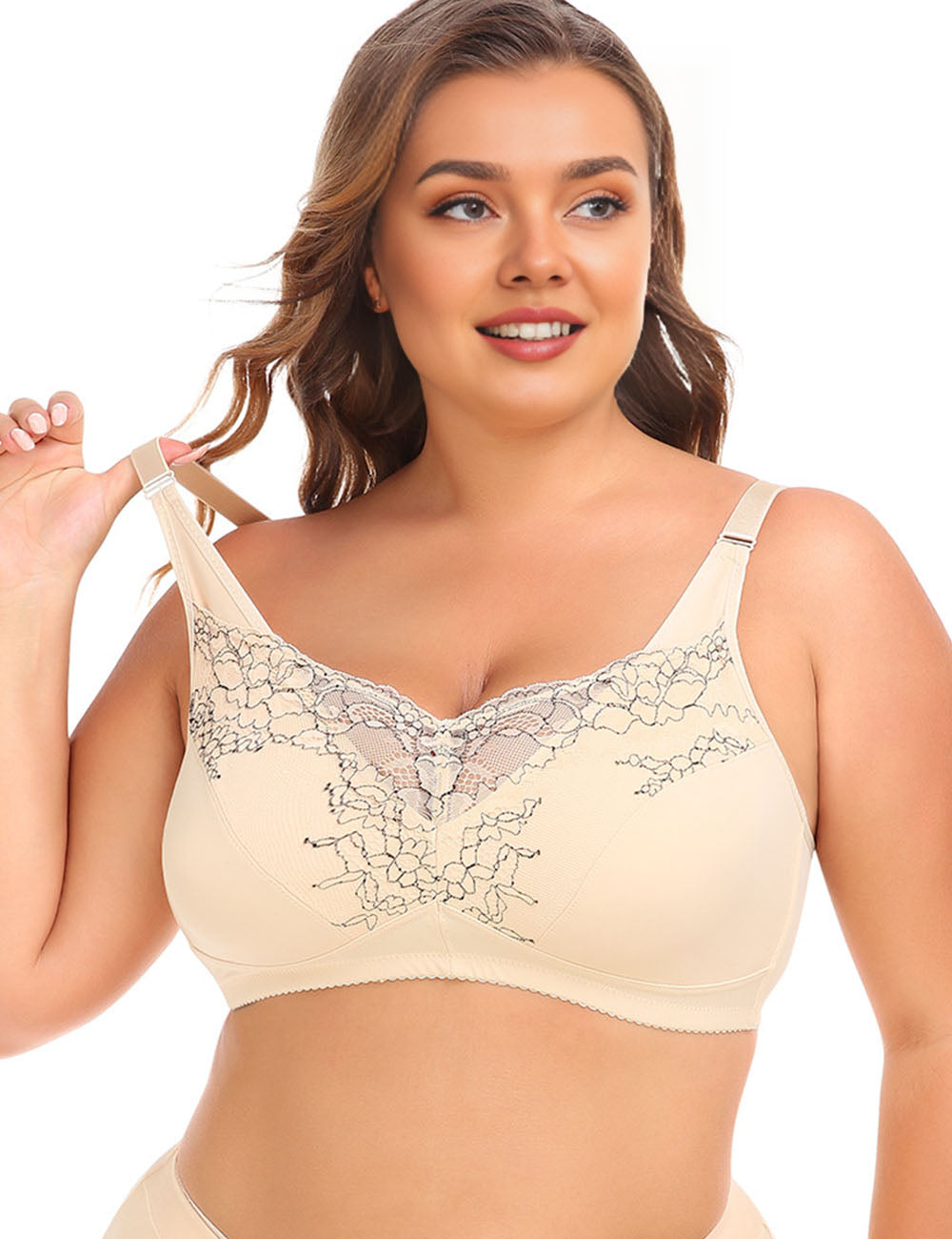 Women Plus Size Lace Desire Wireless Bra | PRUSES