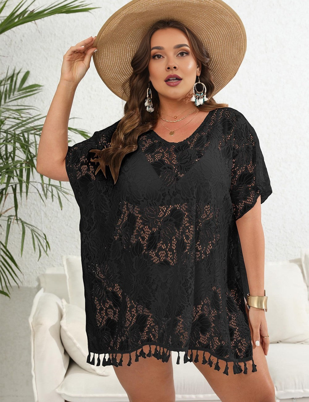 Women_Plus_Size_Lace_Double_Slit_Bikini_Cover_Up_PRUSES_5