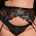 Women Plus Size Lace Embroidered Garter Belt-1