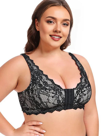Women Plus Size Lace Front-Closure Bra | PRUSES-3