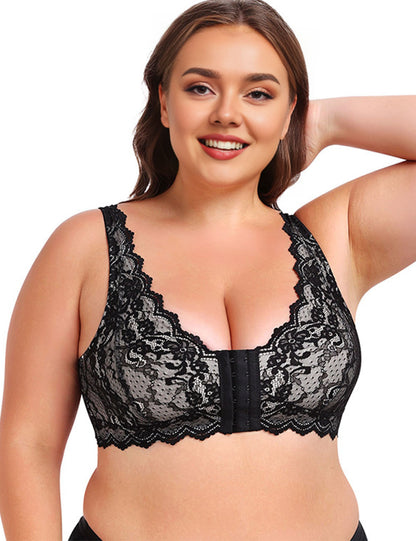Women Plus Size Lace Front-Closure Bra | PRUSES-4