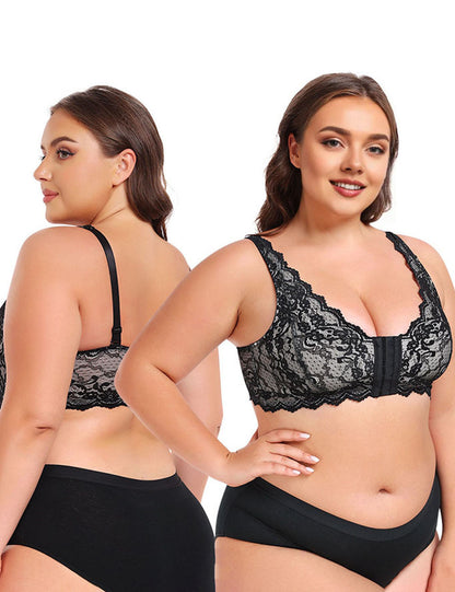 Women Plus Size Lace Front-Closure Bra | PRUSES-5