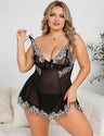Women Plus Size Lace Hem Babydoll