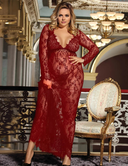 Women Plus Size Lace Long Transparent Babydoll-2