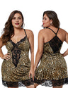 Women Plus Size Lace Modal Sleepwear V-Neck Full Slip Sleep Babydoll-10