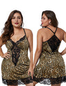 Women Plus Size Lace Modal Sleepwear V-Neck Full Slip Sleep Babydoll-11
