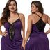 Women Plus Size Lace Modal Sleepwear V-Neck Full Slip Sleep Babydoll-5