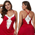 Women Plus Size Lace Modal Sleepwear V-Neck Full Slip Sleep Babydoll-8